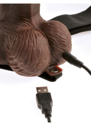 8" Hollow Rechargeable Strap-on with Remote